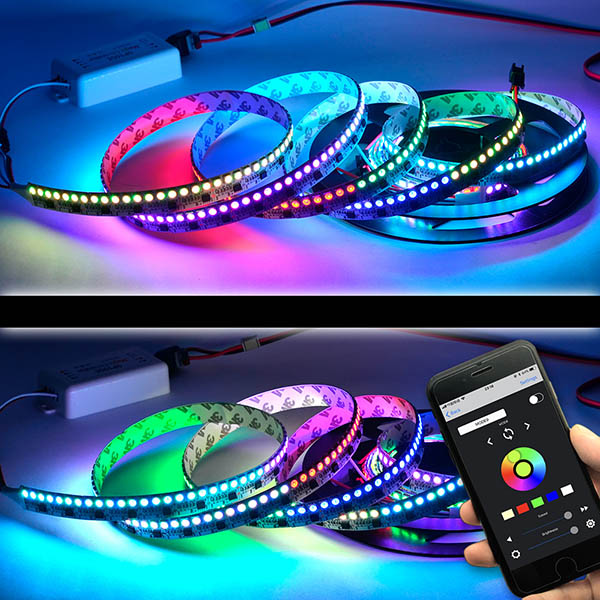 WS2811 DC12V 44LEDs/Ft Programmable LED Strip Lights, Addressable Flexible LED Light Strips, LED Christmas Holiday Lights,288LEDs 5.65Ft Per Roll WS2811 DC12V 44LEDs/Ft Programmable LED Strip Lights, Addressable Flexible LED Light Strips, LED Christmas Holiday Lights,288LEDs 5.65Ft Per Roll
